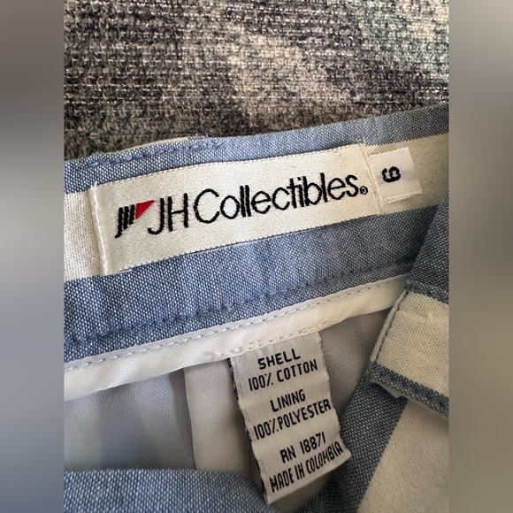 Vintage JH Collectibles Blue and White Striped Pencil Skirt - Picture 3 of 4